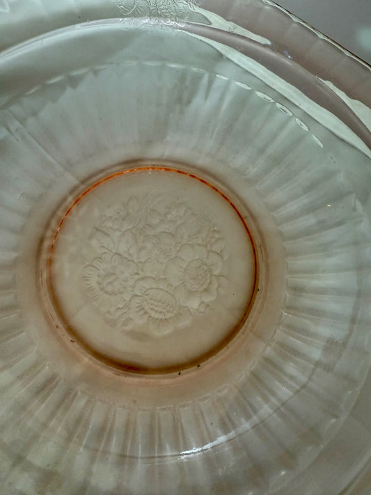 Pink Anchor Hocking Mayfair Bowl Pink Depression Glass, 11”