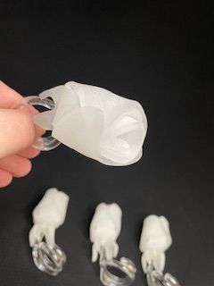 Four (4) White Rose Nap Rings