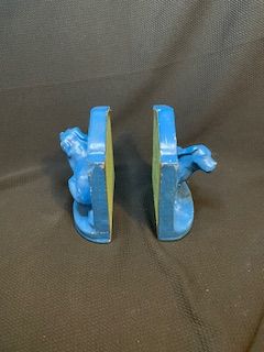 Vtg Blue Dog Bookends (2pcs)