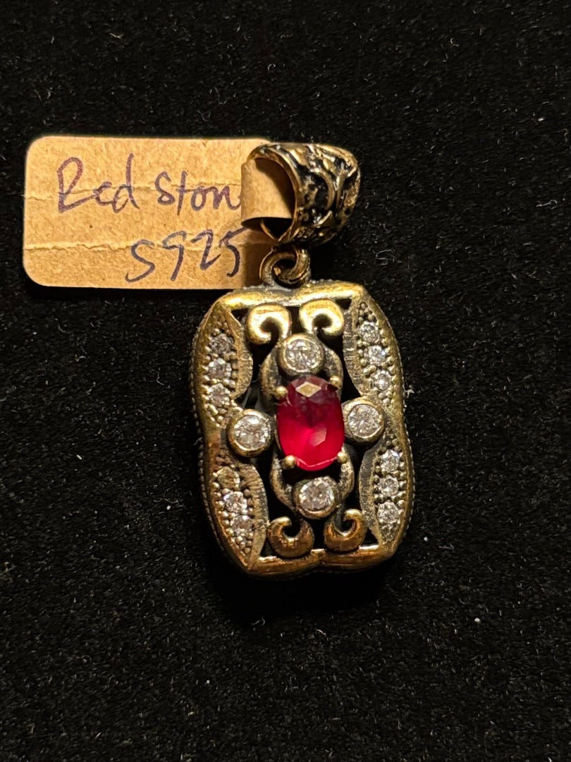 Red Red rectangle pendant