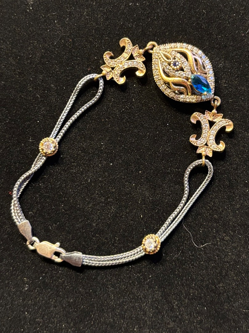 Blue blue topaz marquise bracelet