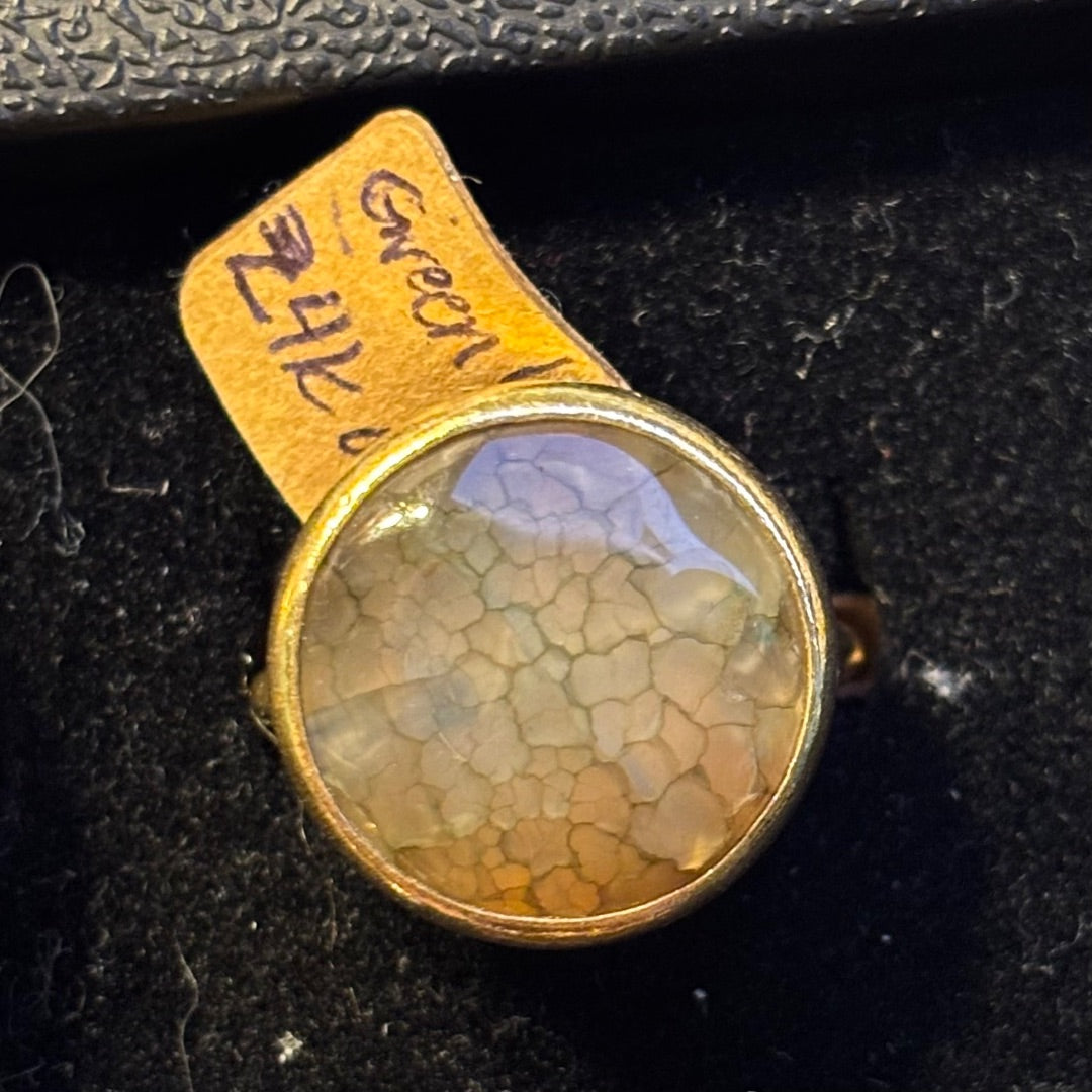 Green Green lace agate 24k over 925, 6