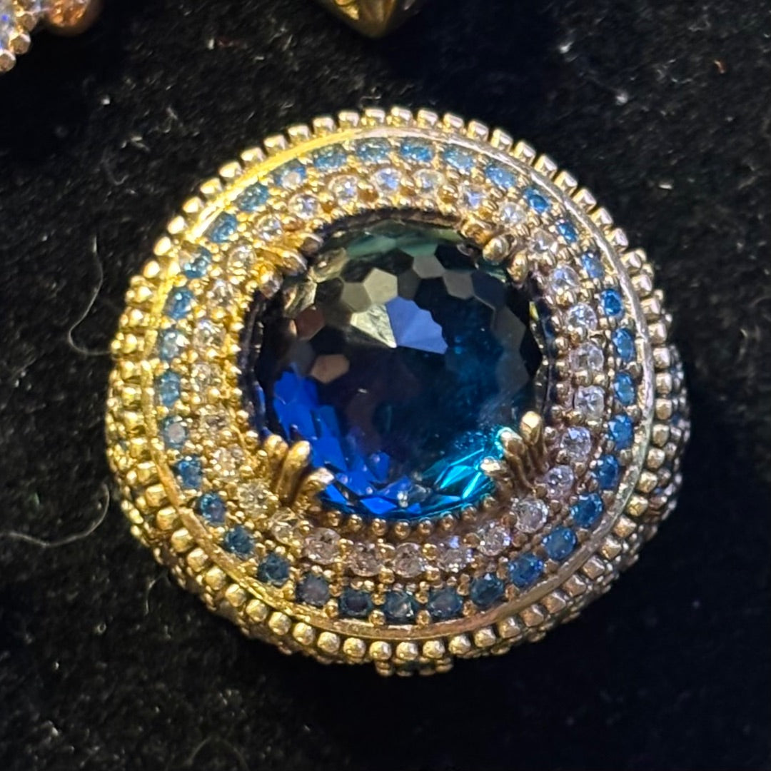 Blue Blue crystal ring, 9.25