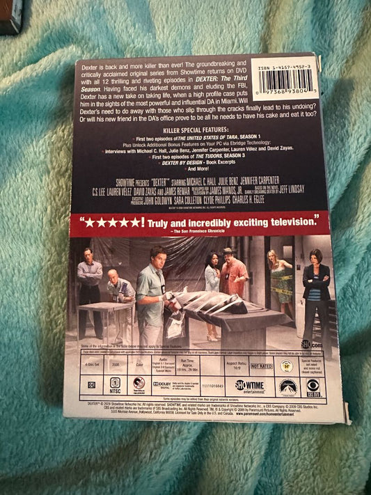 Dexter Season 3 - DVD Set - USED, 9 x 5 x 1