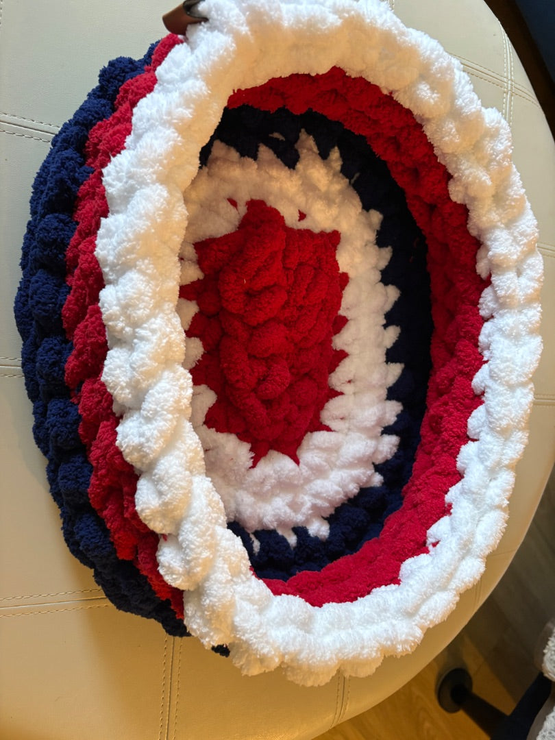Red white blue Lotus Bespoke Originals Little Patriot Pet Bed, 18 x 12