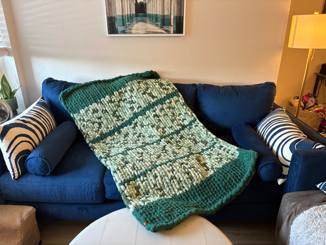 Green Multi Lotus Bespoke Originals Emerald Forest Retreat Throw, 36 x 56