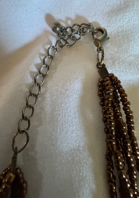 Multistrand brown tone necklace