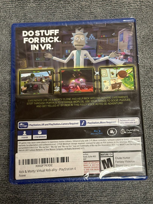 PS4 Rick and Morty Virtual Rick-Ality PS4 VR Video Game, 5 x 4 x 1