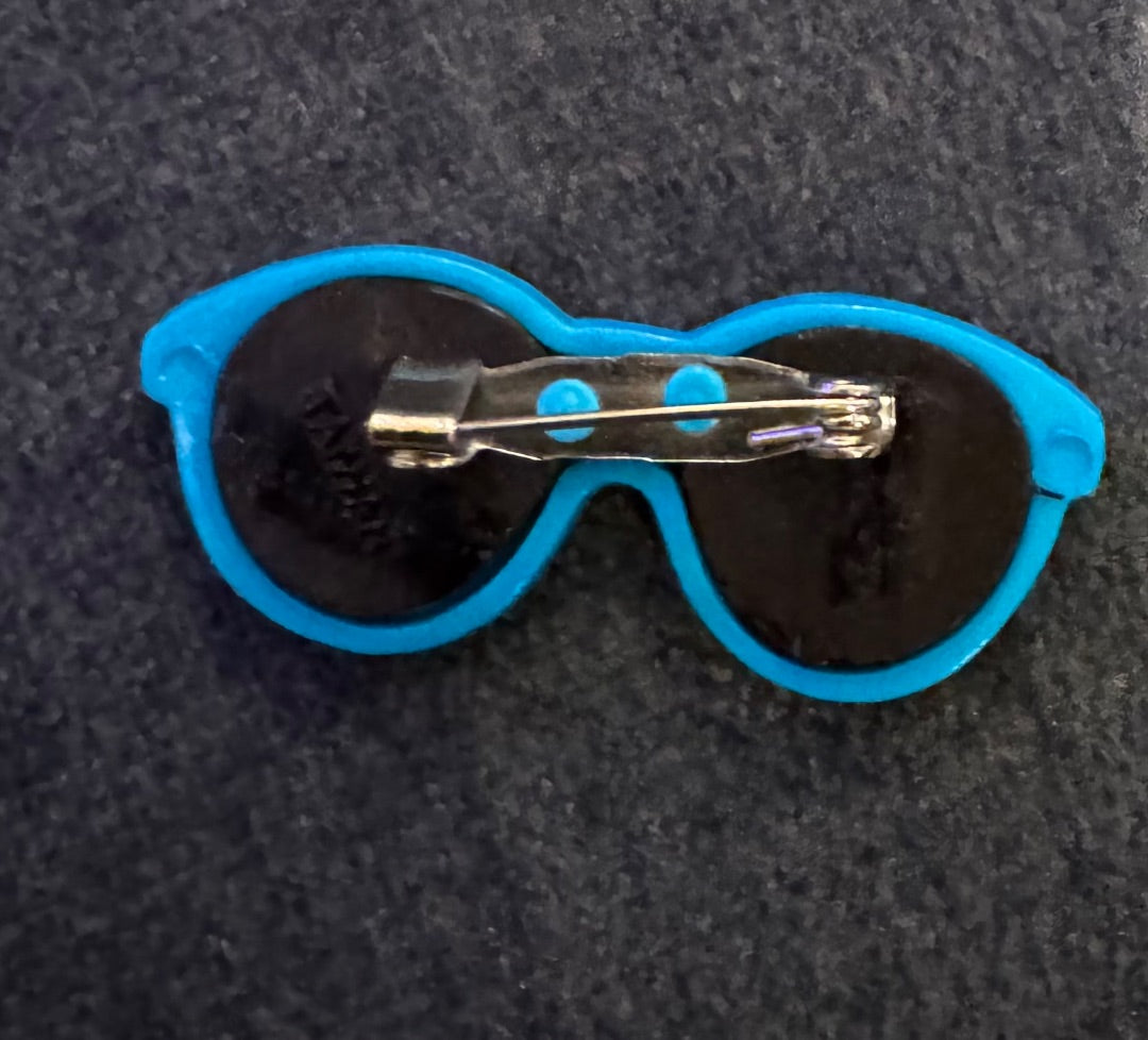 Little blue sunglasses pin