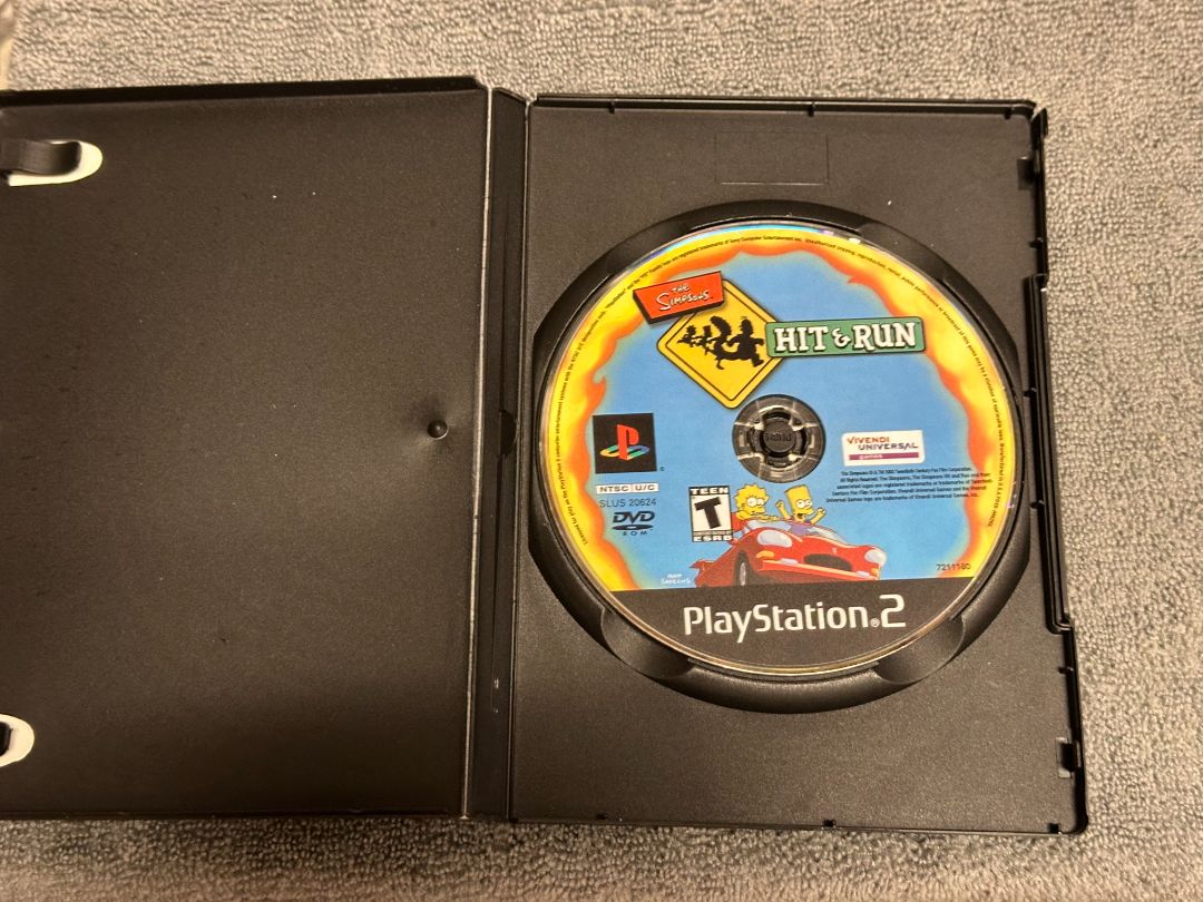 Simpsons Hit and Run PS2 Game, Gamestop Case, 6 x 4 x 1