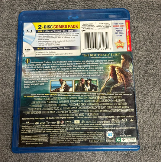 Disney Pirates of the Carribean on Stranger Tides bluray, 5 x 4 x 1