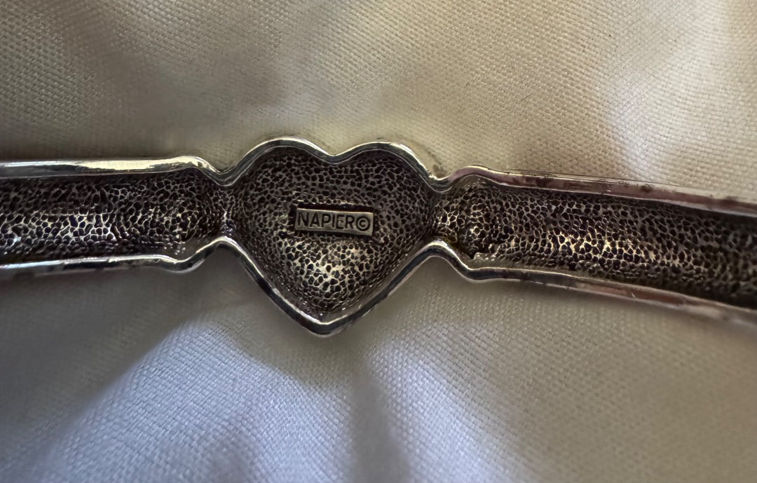 Napier Red Heart Silver Tone bracelet