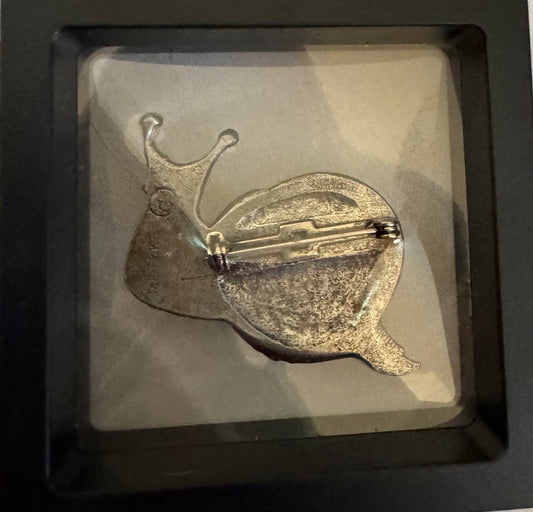 Metzer pewter snail brooch