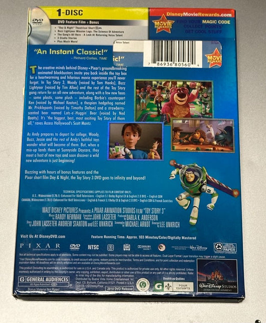 DVD Toy Story 3 - DVD, 6 x 4 x 1