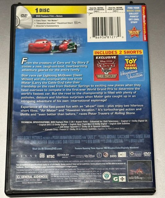 Cars 2 - DVD, 6 x 4 x 1