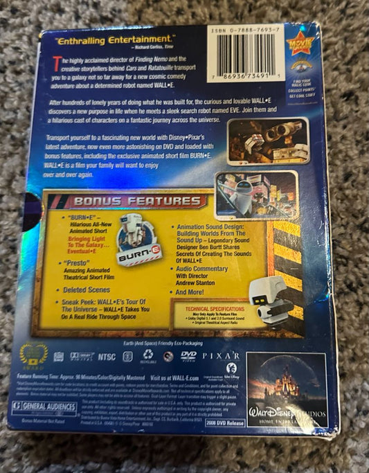 Disney Wall-E DVD, 6 x 4 x 1