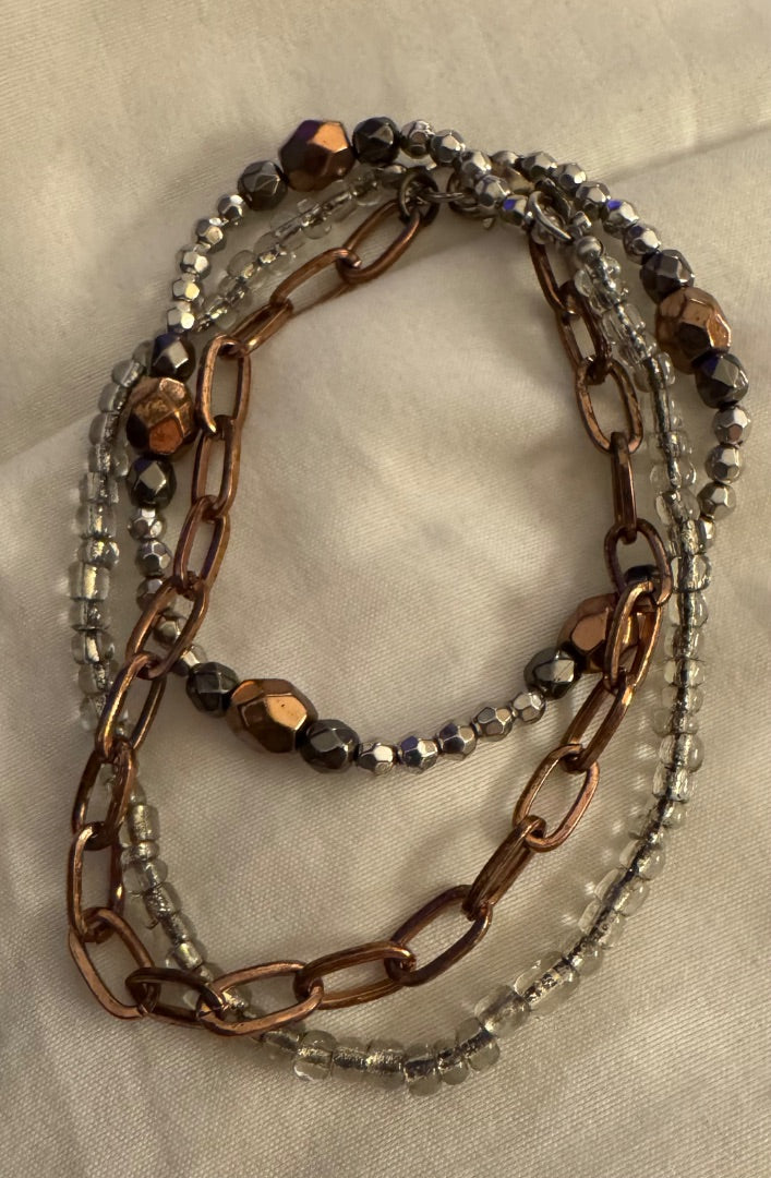 Three strand chain bracelet