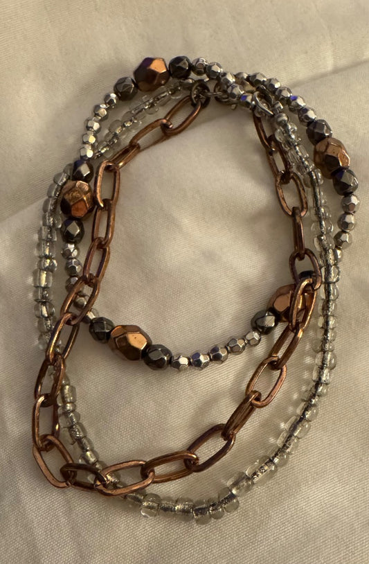Three strand chain bracelet