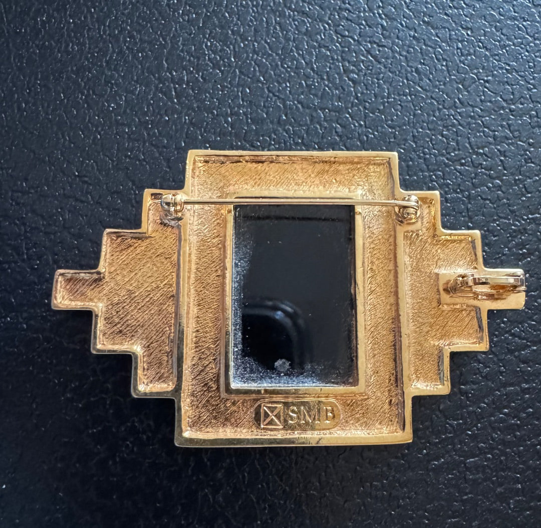 Sandra Miller Burrows (SMB) black brooch