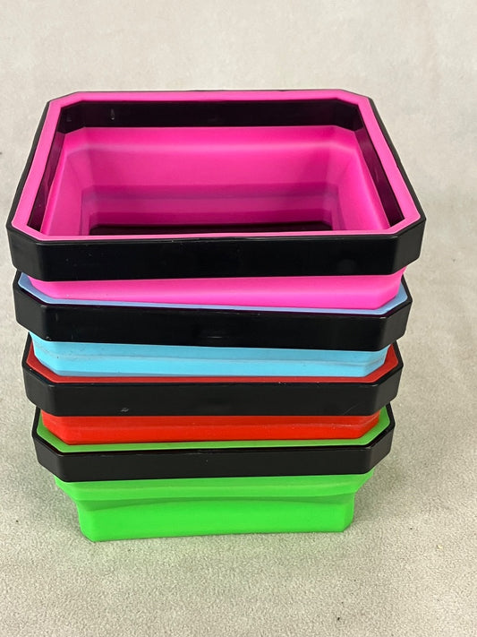 4 collapsible Magmetic containers red, green, blue, pink