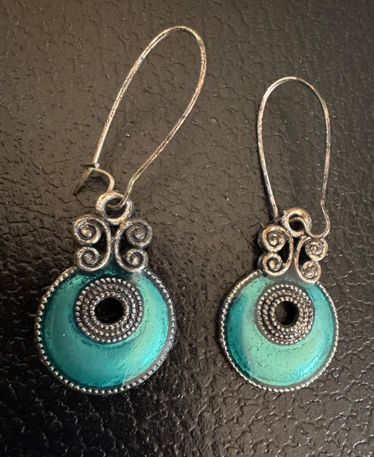 Turq color drop earrings