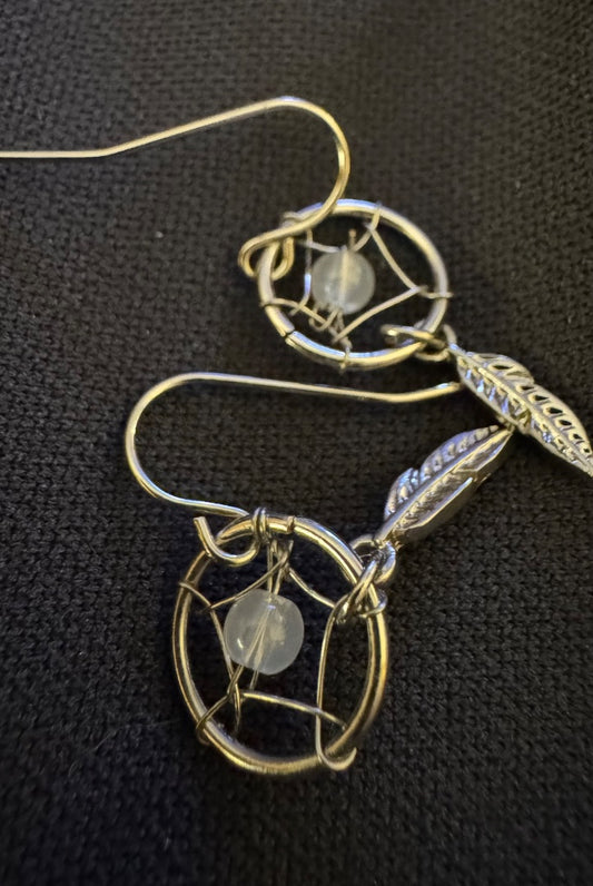 Small dream catcher earrings