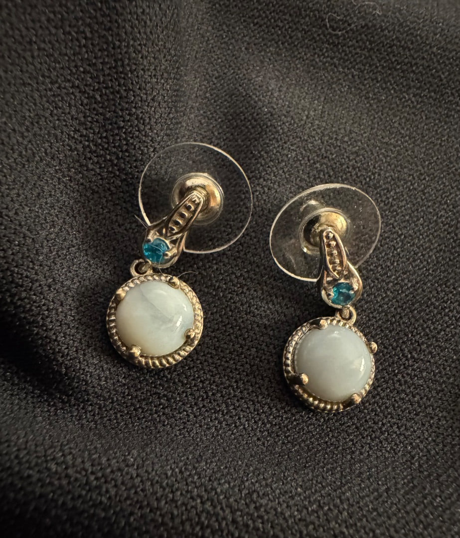 Light blue with accent silver tone stud earrings