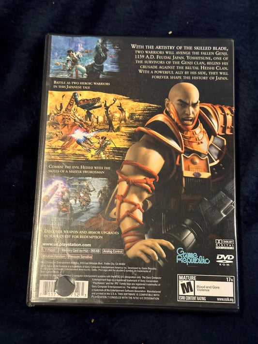 Ps2 Genji Dawn of the Samurai Video Game, 6 x 4 x 1