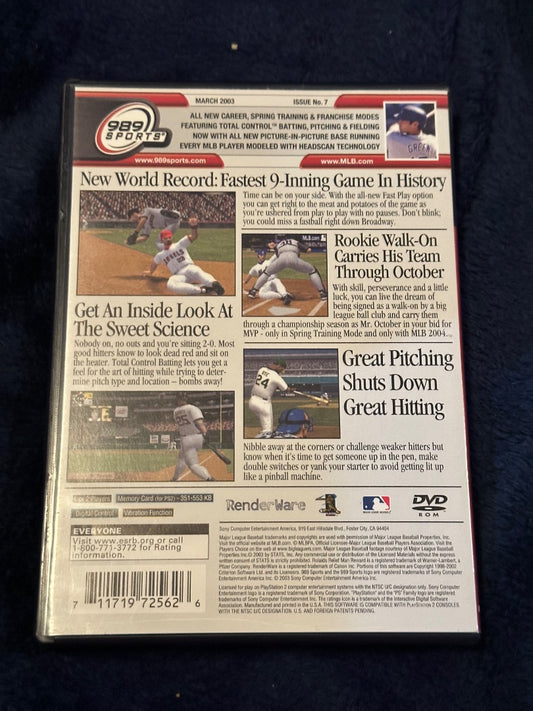 Ps2 MLB 2004 Video Game, 6 x 4 x 1