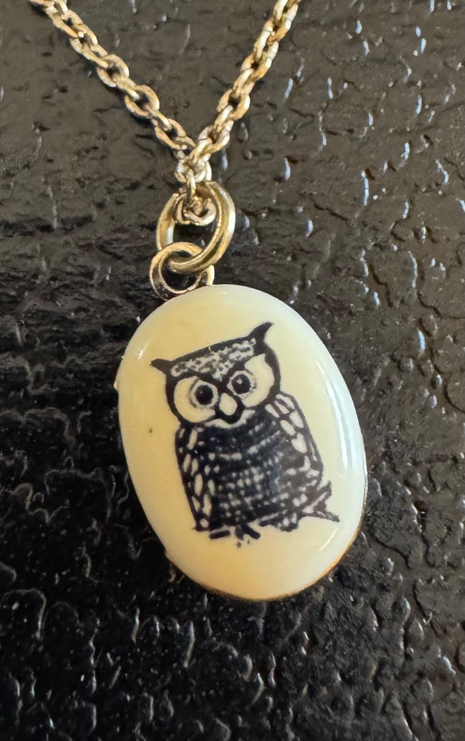 Small Owl Pendant necklace