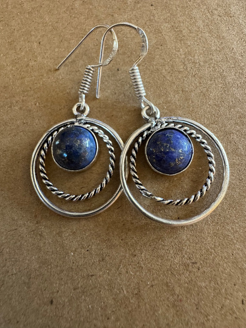 Bluestone silver dangle earrings