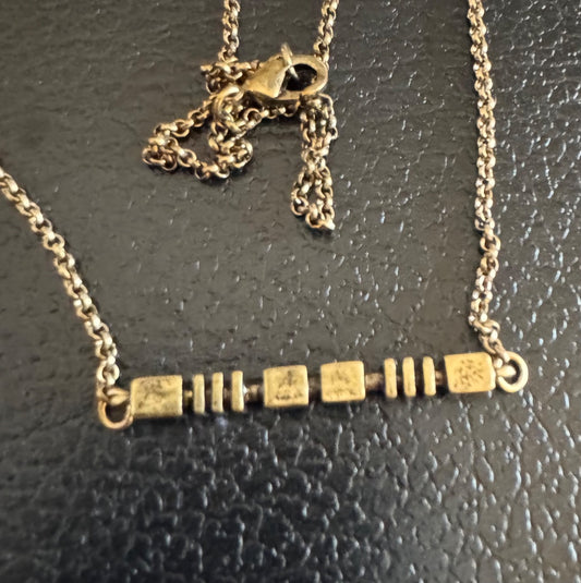 Copper color long bar necklace