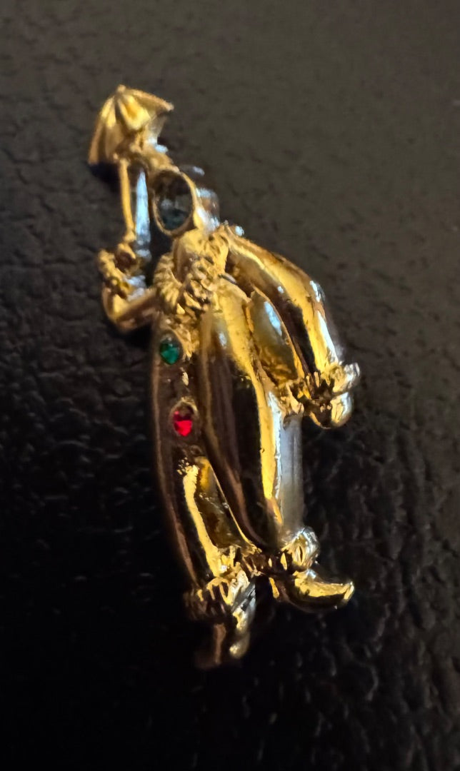 JJ Goldtone Clown pushpin 3