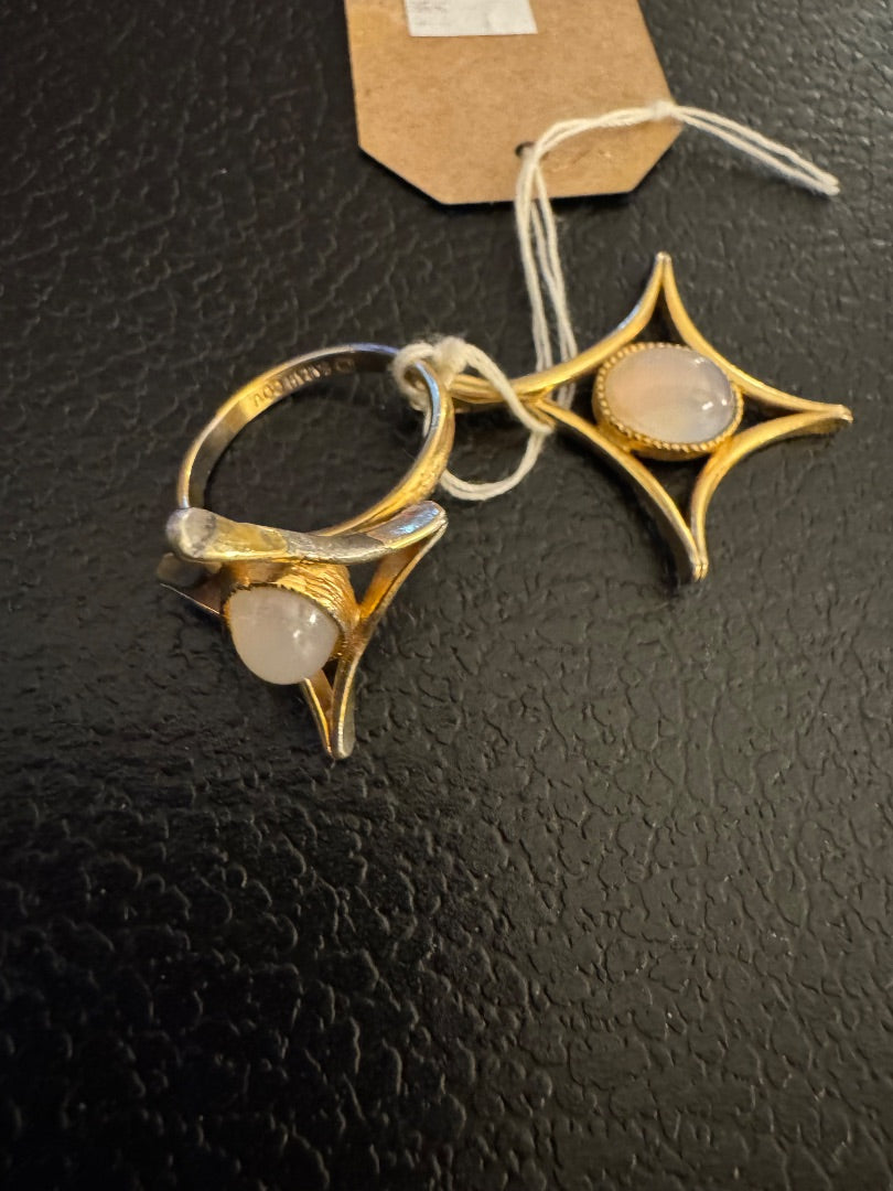 Sarah Cov Moonbeam ring and pendant set