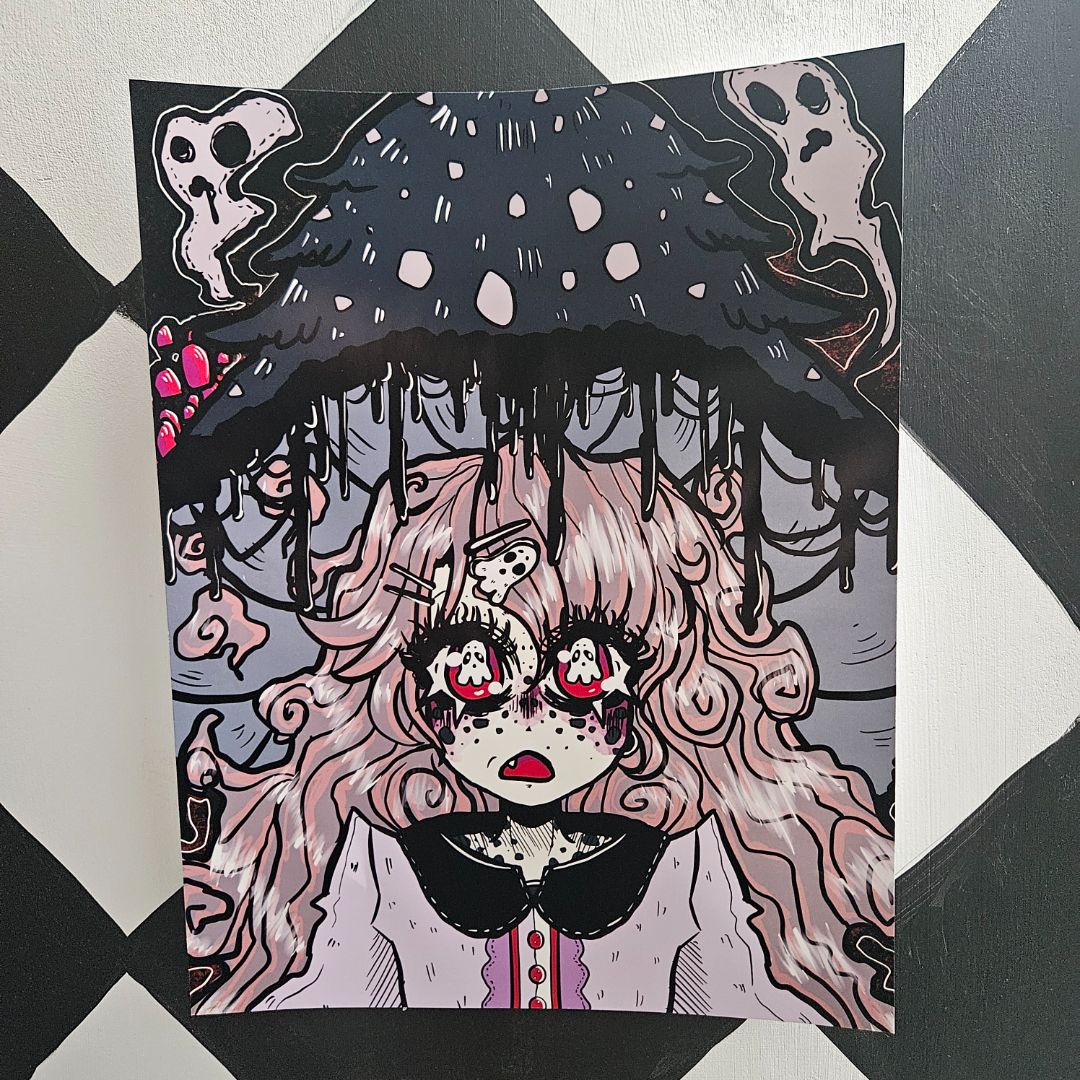 Inkycap girl- Print, 8.5x11 inch