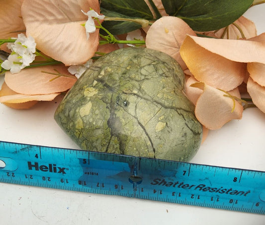Large Green Quartz Heart Stones