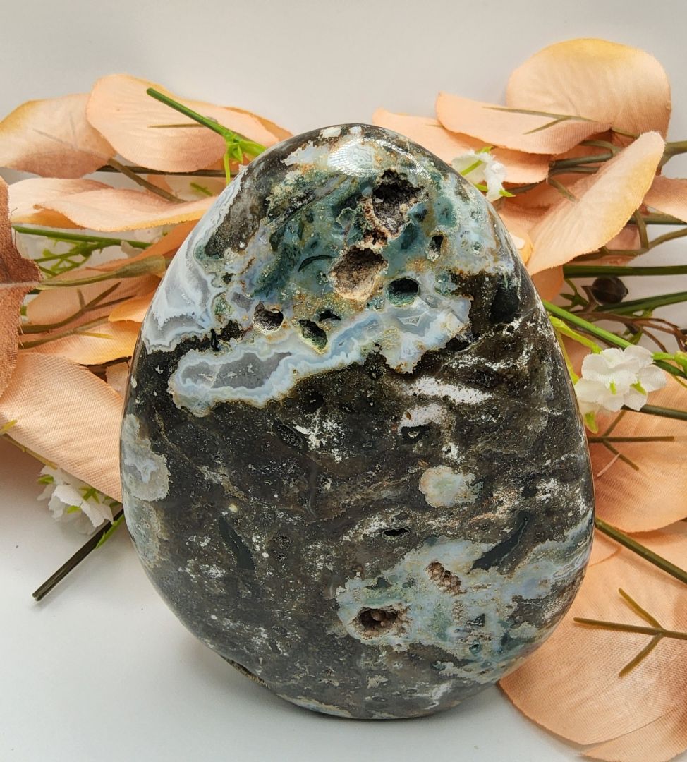 Ocean Jasper with Druzy Free-Form Stones