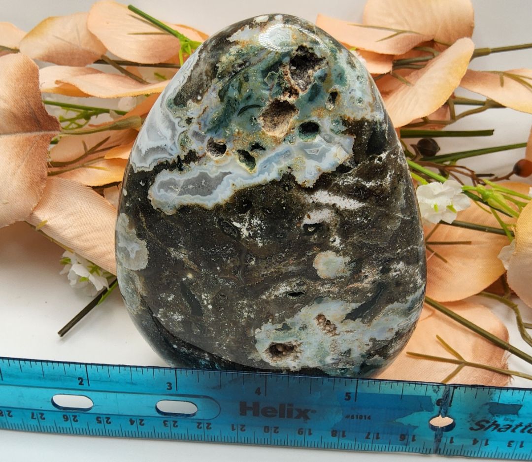 Ocean Jasper with Druzy Free-Form Stones