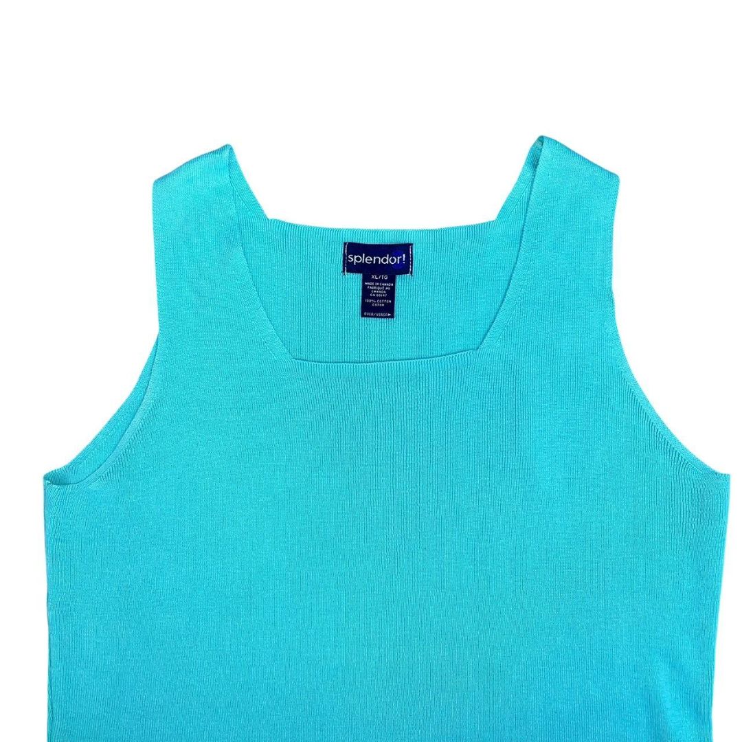 Aqua Blue Y2K Sleeveless Top, XL