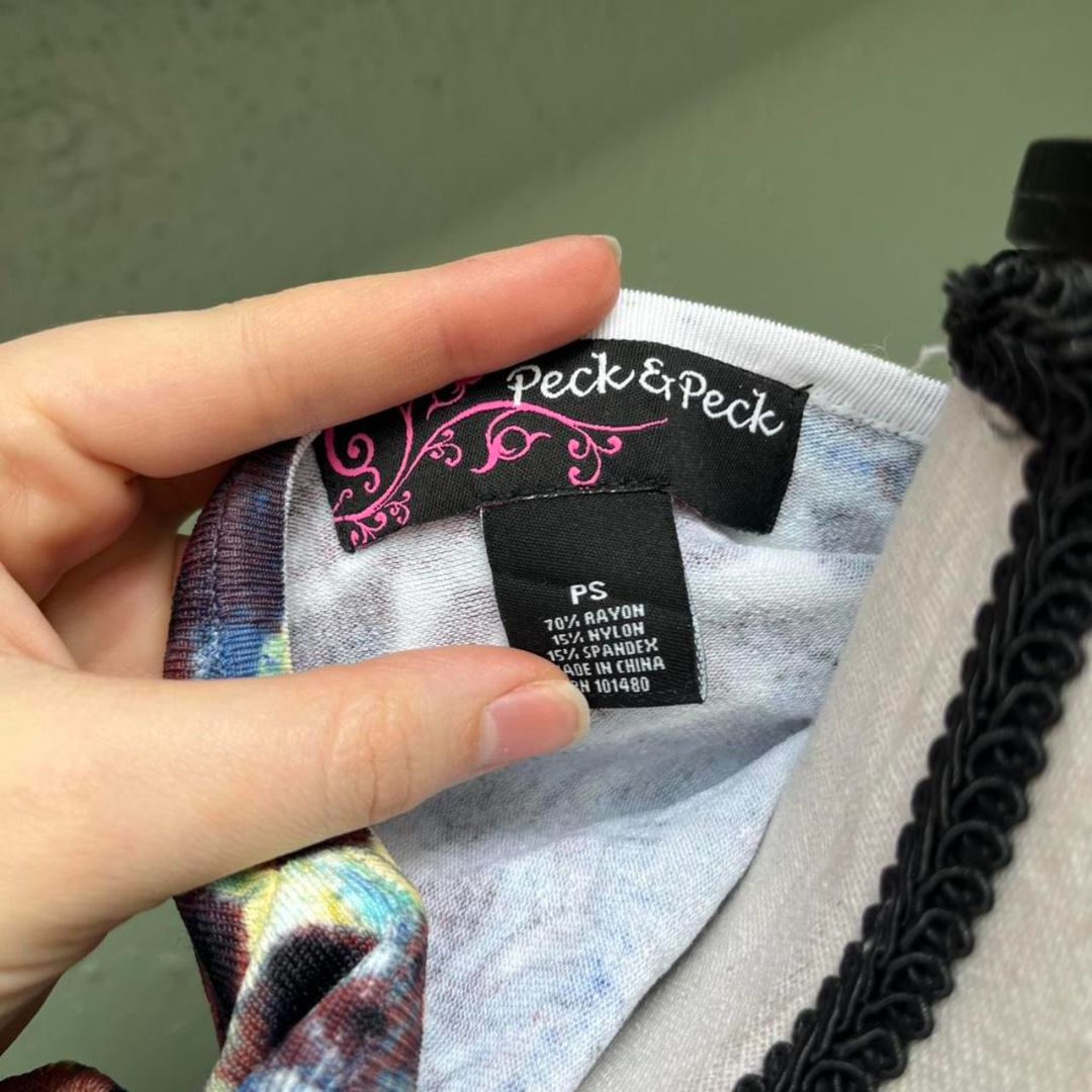 Y2K Abstract Rhinestone Top, S