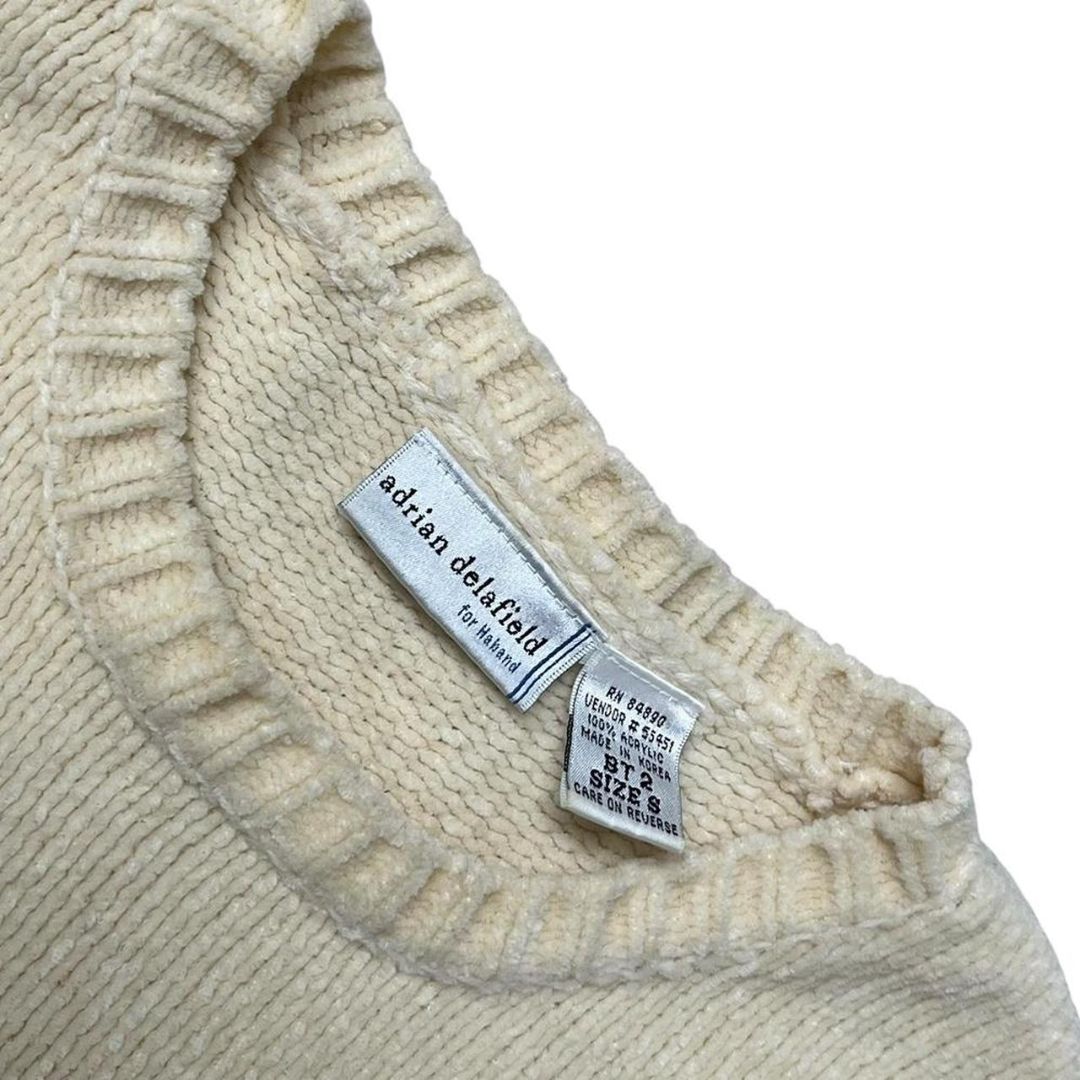 Vtg Cream Chenille Soft Relaxed Sweater, OS