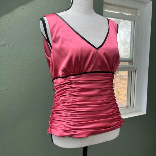 Y2K Pink Ruched Top, M