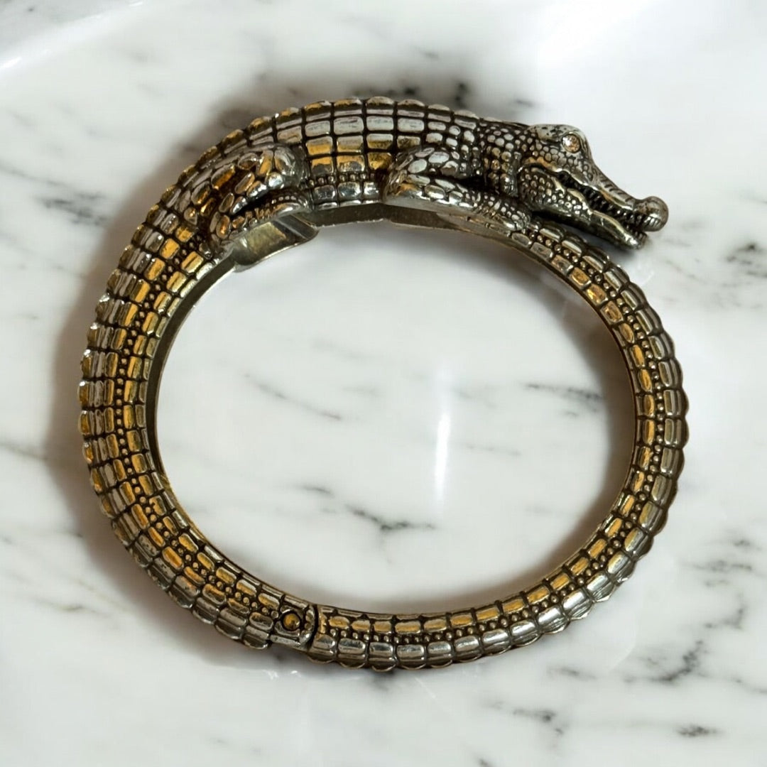 Alligator Silver Tone Bracelet