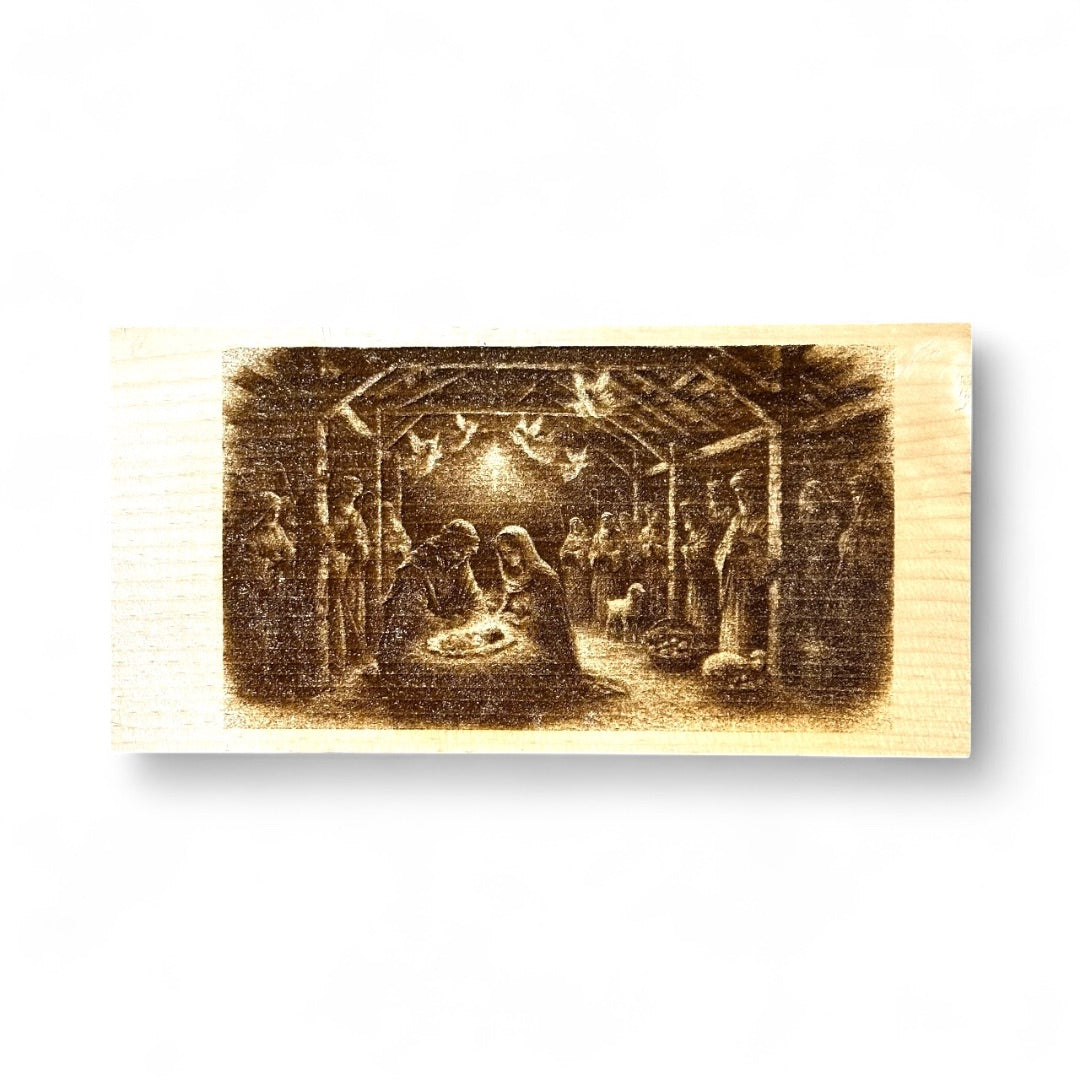 3D engraving Nativity Scene, 6x11