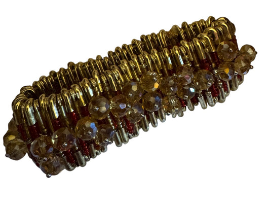 Red gold safety pin bracelet