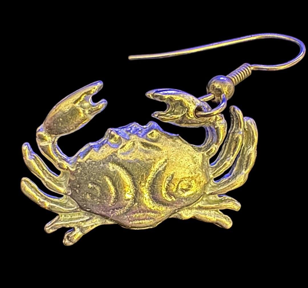 Silver tone Crab earrings