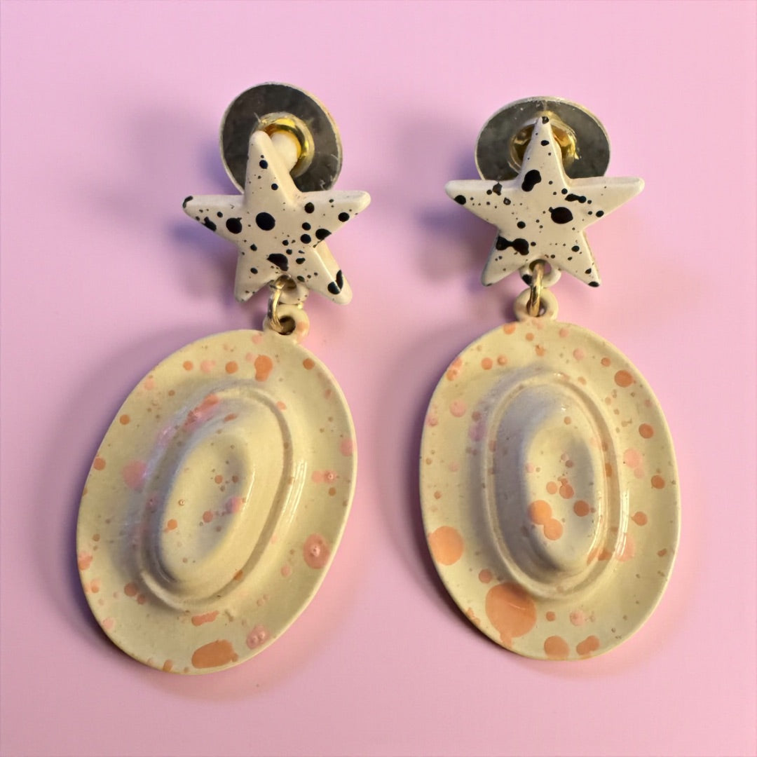 Cowgirl hat earrings
