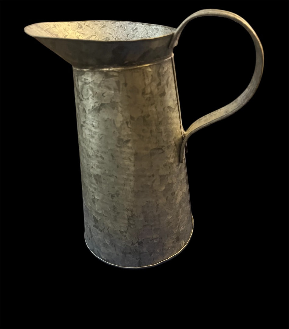 Galvanized milk pitcher
