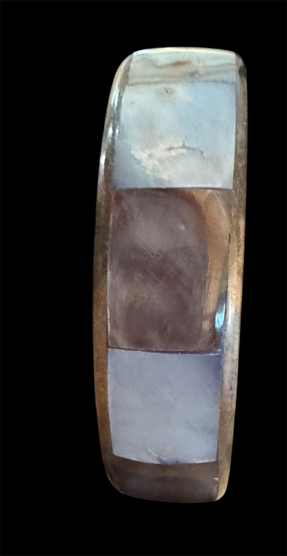 Stone/Shell? inlay bangle bracelet