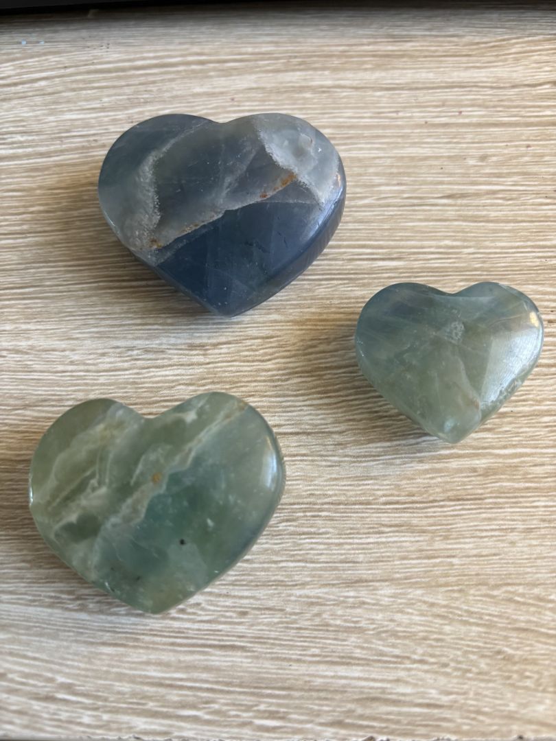 Set of 3 Fluorite Hearts